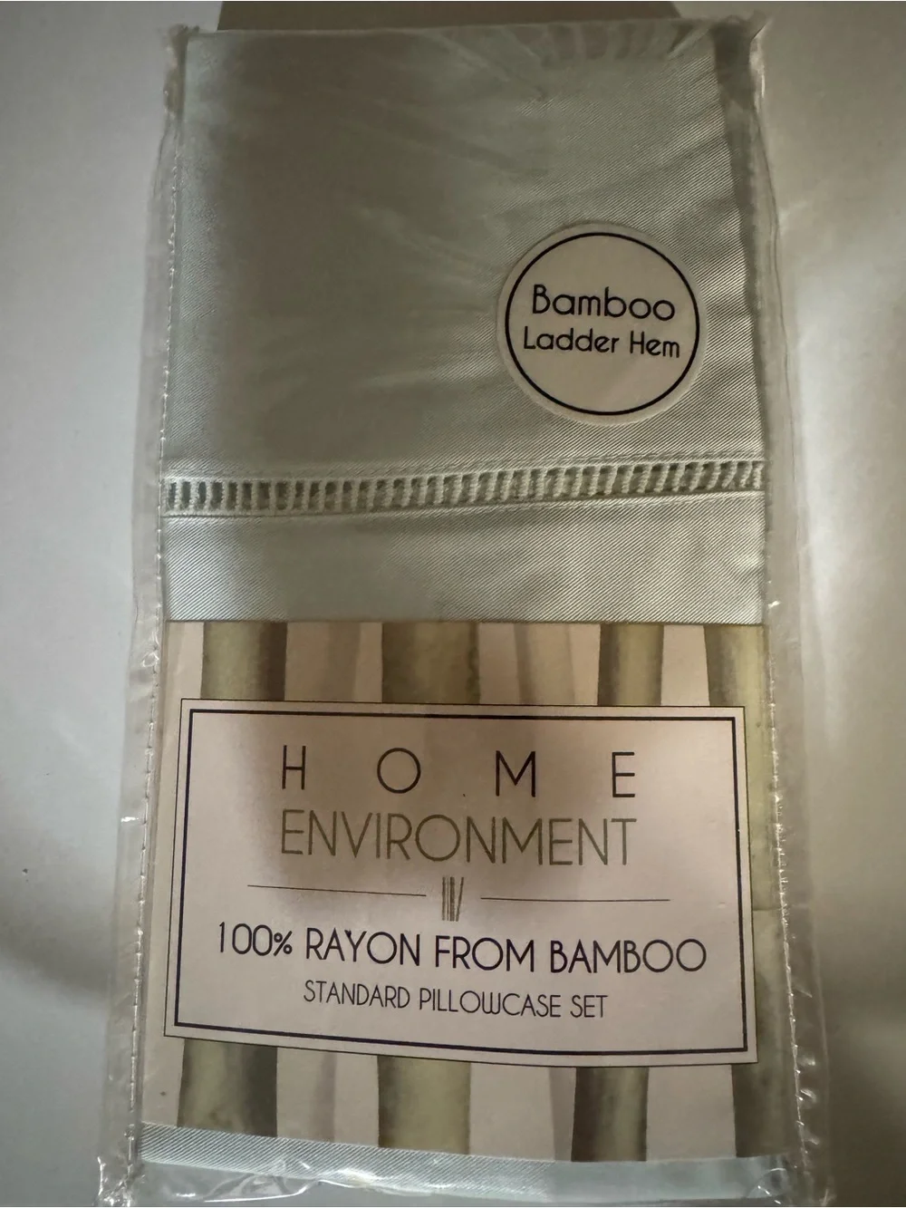 Home Environment Bamboo Rayon Standard Pillowcases Set - sage green